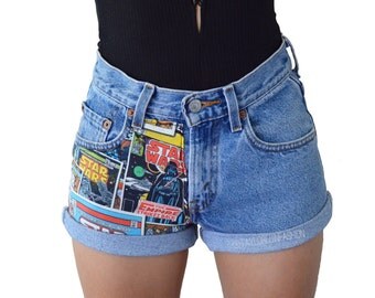 High Waisted Star Wars Shorts MANY SIZES