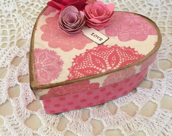 Mache paper crafts valentine Paper mache heart | Etsy