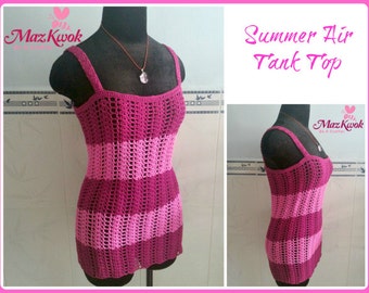 Summer air tank top pdf crochet pattern ( size S - 3XL )