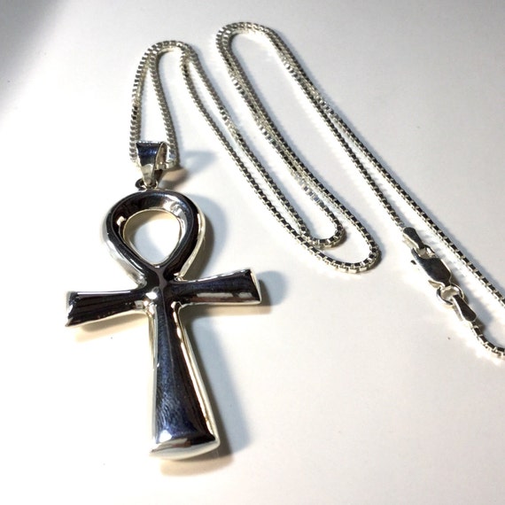 Ankh Necklace Sterling Silver Ankh Pendant Egyptian Cross