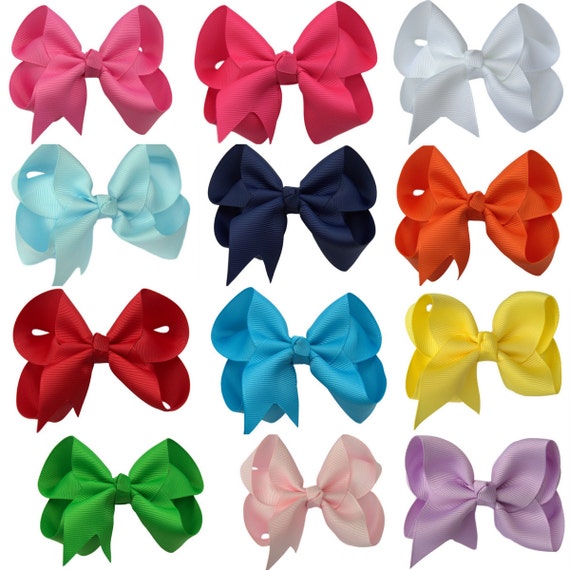 Items similar to 4 Inch Darling Dozen Boutique Hair Bow Set , 1.5 ...