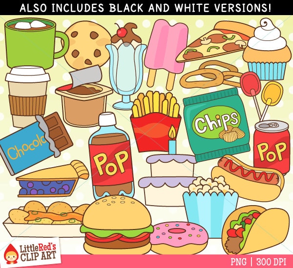  Junk Food Clip Art and Lineart personal and commercial use