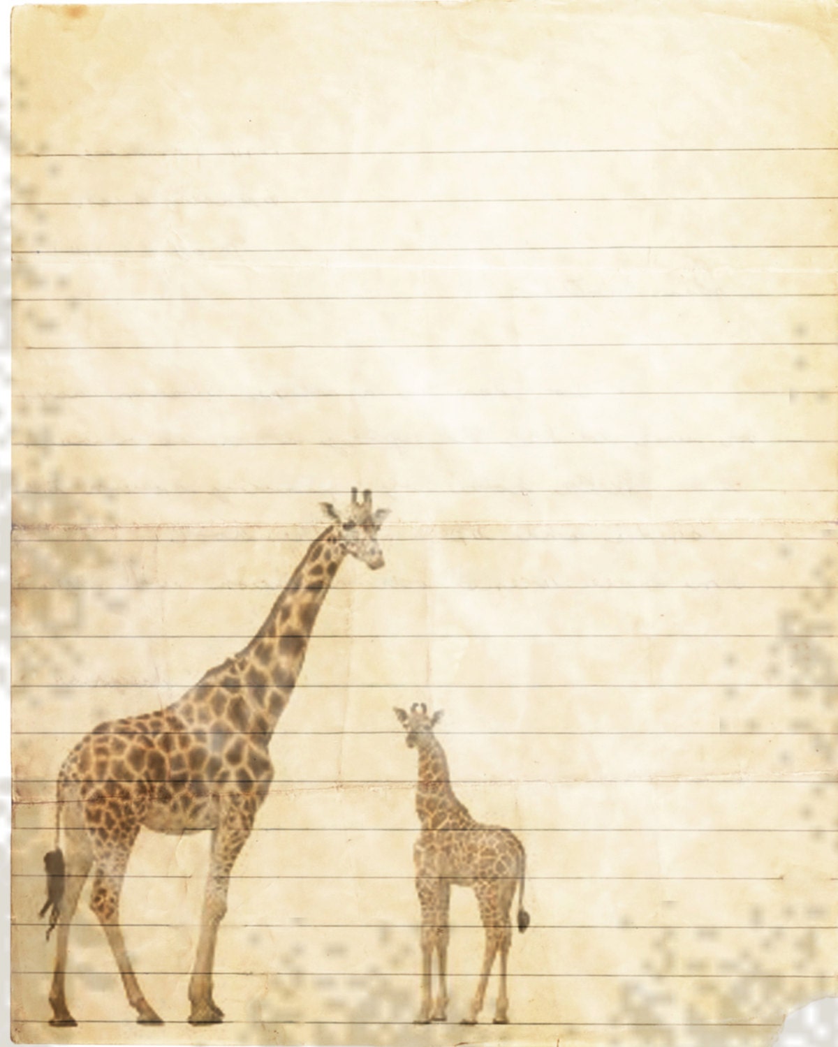 printable giraffe journal page giraffe wildlife stationery