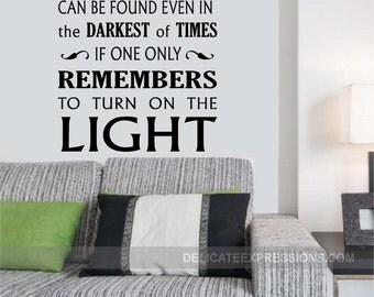 Harry Potter Wall Decal Happiness Can Be Found Even in the Darkest of Times Vinyl Wall Decals Albus Dumbledore Quote Boy Wall Decal