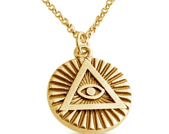 Eye of Providence-third Eye Necklace-triangle Pendant-evil Eye Necklace-all Seeing Eye-illuminati-mens Pendant-eye of Horus-handmade UK - Finland
