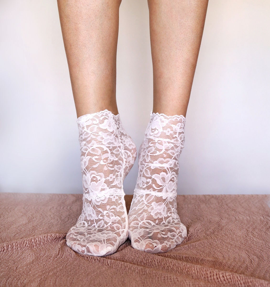 Lace Socks. Ivory Lace Socks. Ankle Lace Socks. Womens Lace