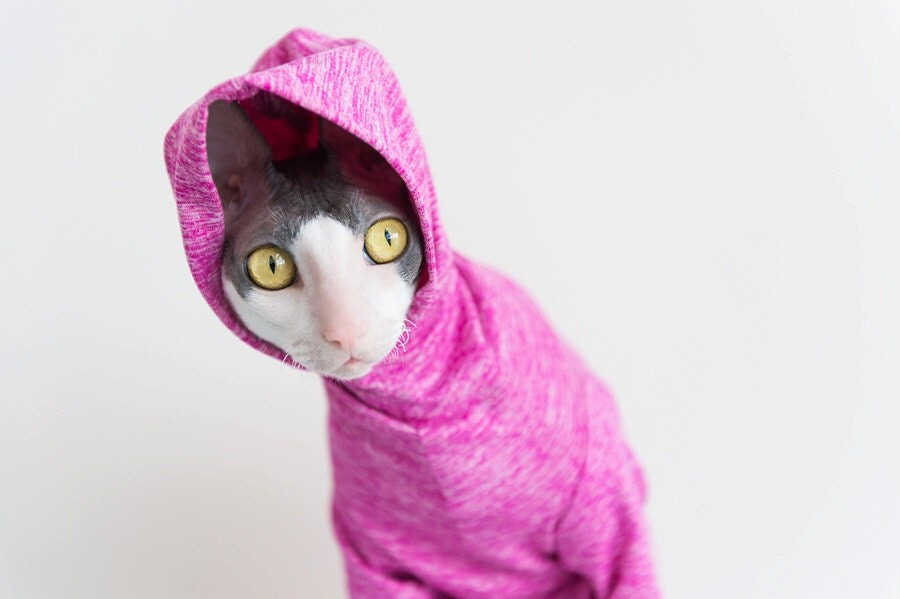 Cat Clothes Pet Sun Protection Heathered Hoodie Long Sleeved