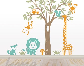 Jungle Wall Decal - Jungle decals - Nursery Zoo Decal A0035