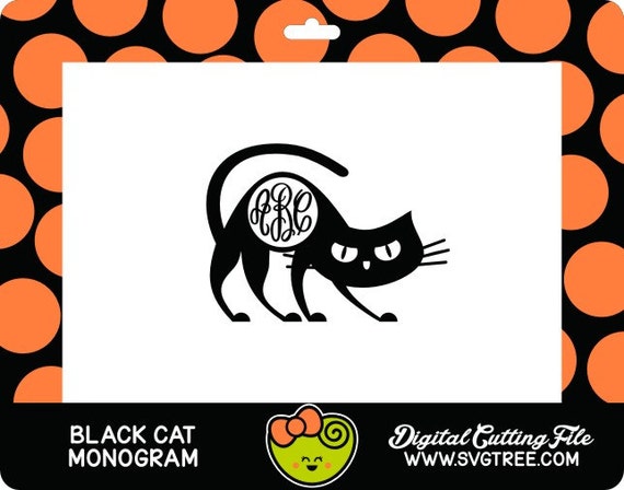 Download Black Cat SVG Halloween SVG Cat Monogram SVG Commercial Free