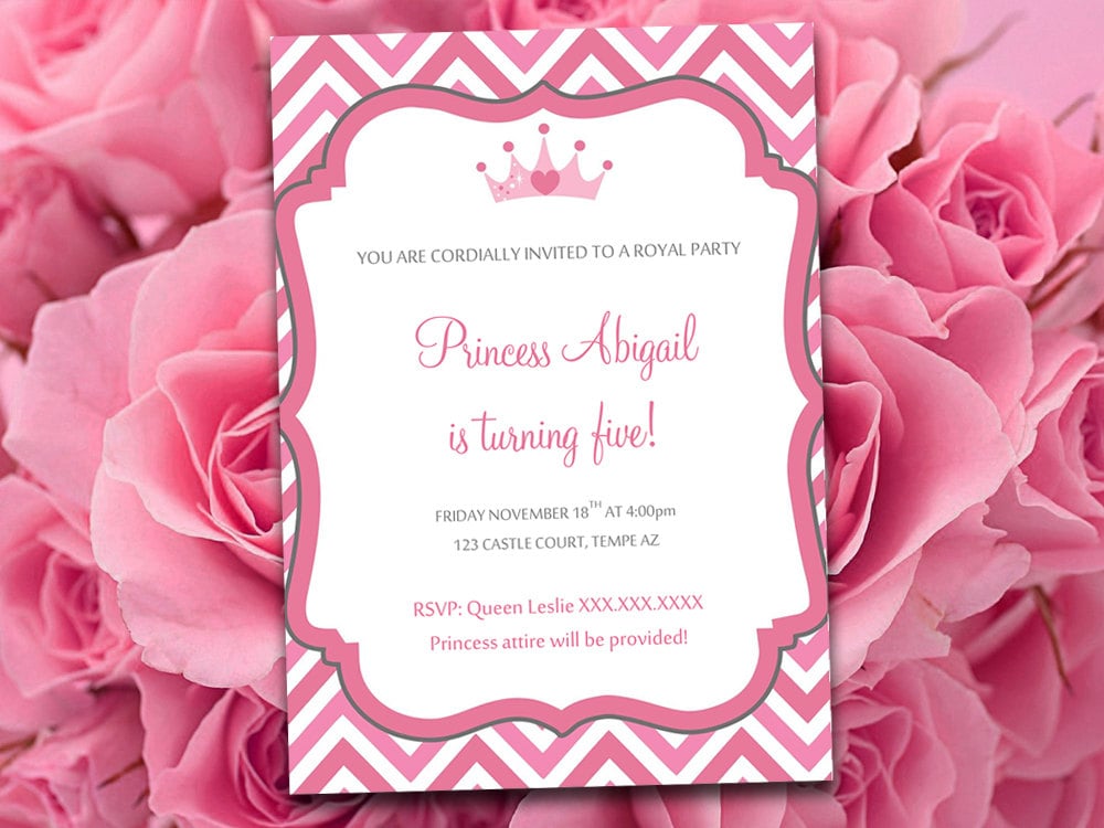 princess birthday party invitations template