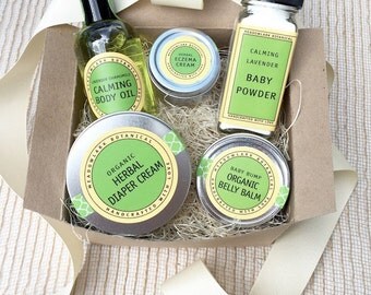 New Mom Gift Set | Pregnancy Gift Set | Organic Baby Shower Gift | New Mom Gift Basket | Mommy to Be Skincare