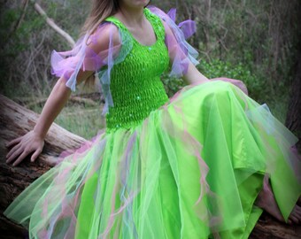 Adult Tulle Tinkerbell Fairy Costume ~ Halloween Tinkerbell Costume ~ Theatre ~ Masquerade ~ Dress-Up