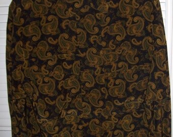Vintage Ellen Tracy Elegant Paisley Silk Shirt - Breast Pockets. Glorious Vintage Size 12 - 14