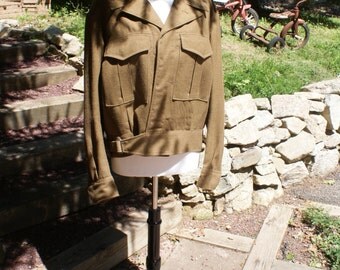 Vintage Men's Mid Century Military Wool Jacket