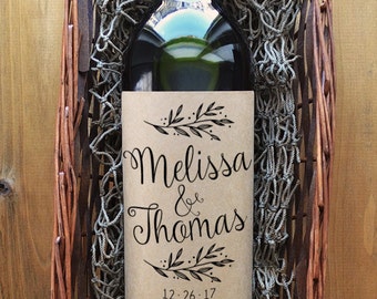 Custom Wine Bottle Label - Personalized Wine Bottle Label - Pack of 4 Labels
