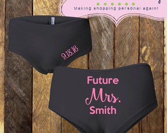 Bride Underwear, future mrs. boy shorts, bridal underwear, bachelorette underwear, bride undies, bridal shower gift, engagment gift