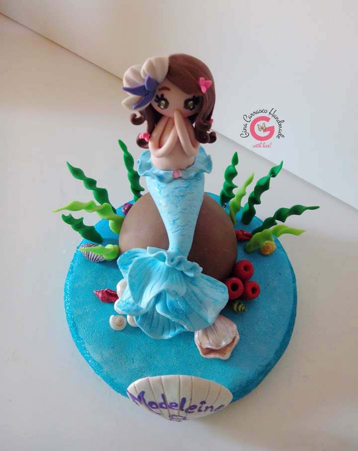 Mermaid cake topper Mermaid theme party Girl keepsake cake