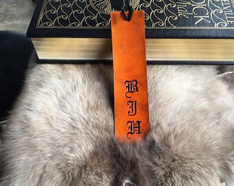 Personalized Monogram Leather Bookmark