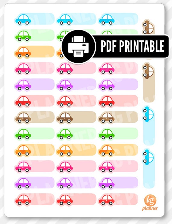 car labels pdf printable planner stickers for erin by