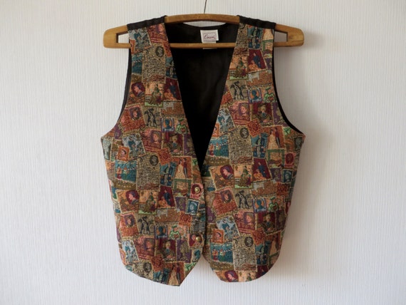 Tapestry Women Vest Romantic Country XXL by ThousandVests on Etsy