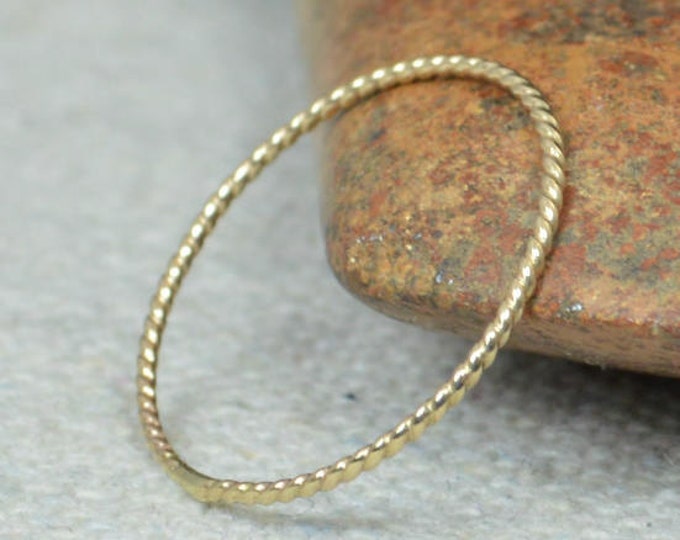 Thin Solid 14k Gold Twist Stackable Ring(s), Stacking Rings, Dainty Gold Ring, Solid Gold Ring, Gold Rings, Thin Elegant Solid Gold Ring