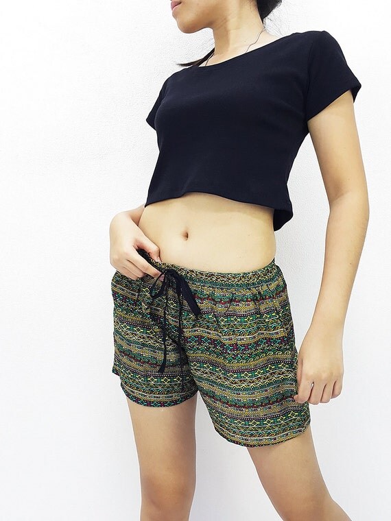 Womens Rayon Pants Mini Shorts Bohemian Hippie Beach Clothing