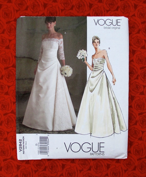 Vogue Sewing Pattern V2842 Bridal Gown Formal Long Wedding