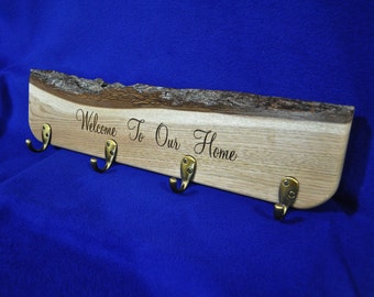 Key Ring Holder ~ Entryway Rack ~ Key Hook ~ Coat Rack ~ Live Edge Rack ~ Entryway Organizer ~ Housewarming Gift ~ Wedding Gift ~ New Home ~