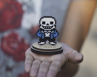 Undertale Sans the Skeleton collectible figurine game souvenir on a stand