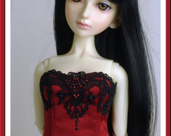 Satin and lace corset set for MSD BJD