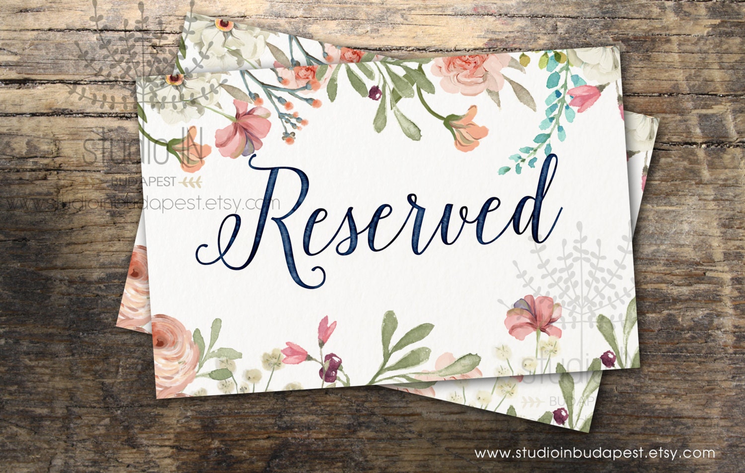Reserved sign printable wedding reserved sign floral