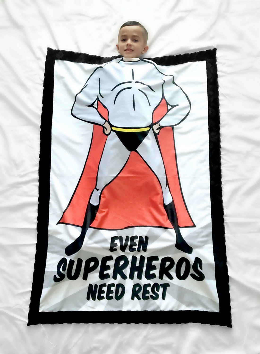 Little Dreamer Superhero Blanket Teal