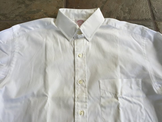 Vintage BROOKS BROTHERS Tab Collar White Oxford Cloth Shirt