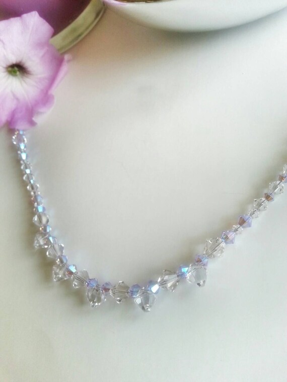 Crystal bead necklace swarovski crystal beaded bridal