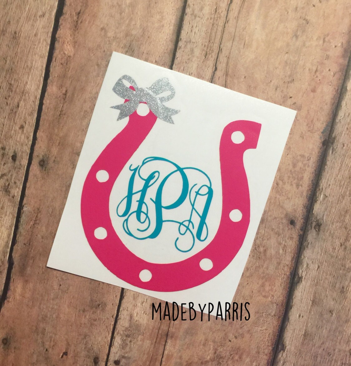 Horseshoe Monogram Vinyl Decal Horse Decal by MadeByParris on Etsy