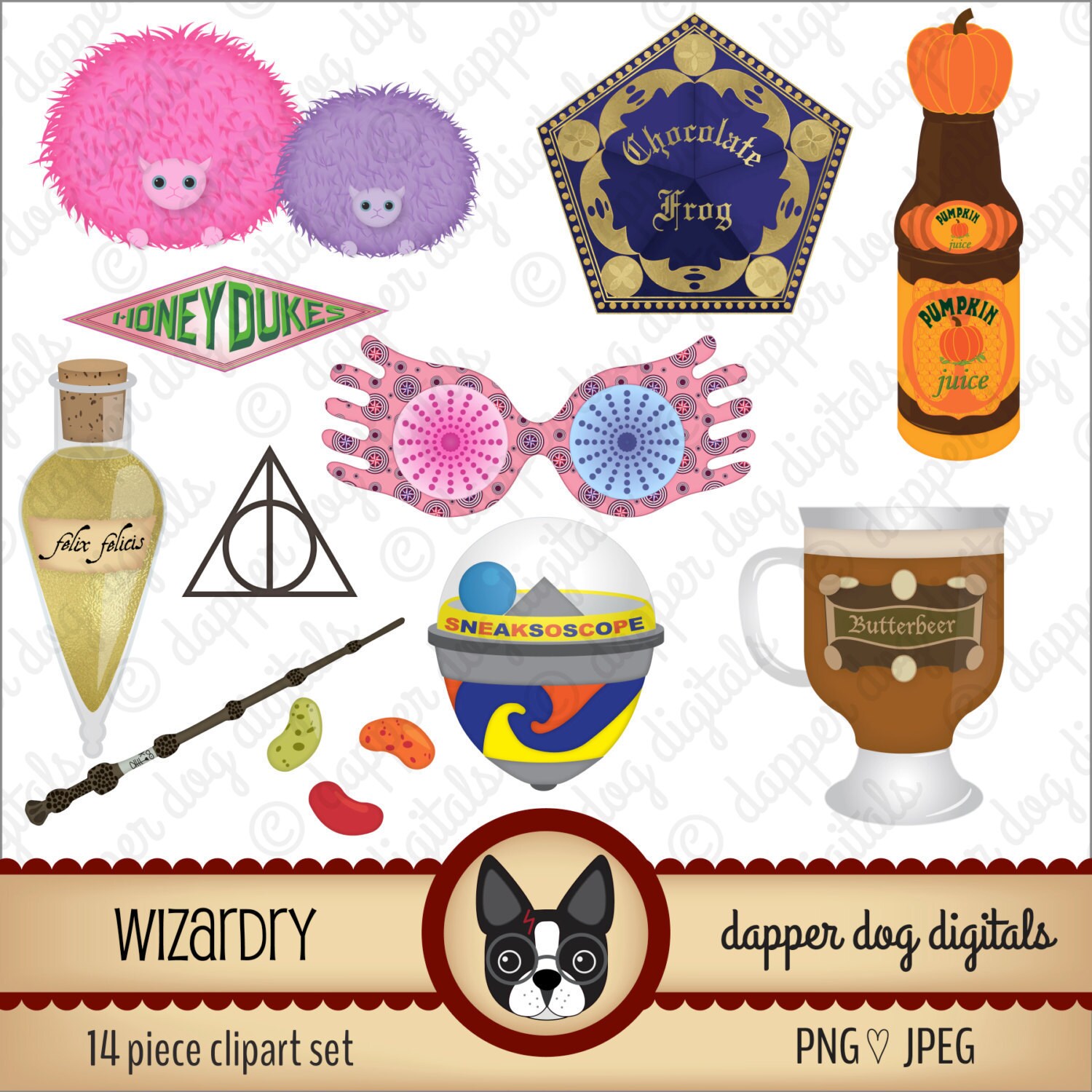 harry potter clipart pack commercial use digital clip art