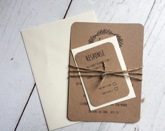 Rustic wedding invitation set, Bohemian wedding invitation, Rustic wedding, Boho wedding