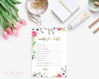 Wishes for Baby Cards, Well Wishes for Baby, Baby Shower Wishes for Baby Cards, Baby Shower Game, - Victoria