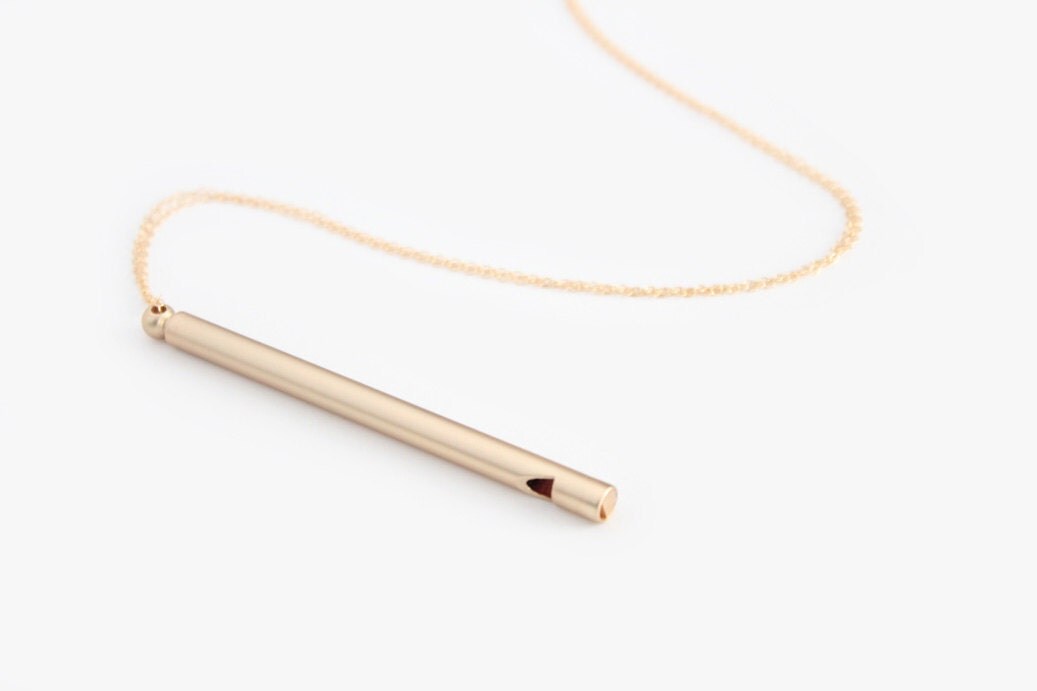 Gold Whistle Necklace Whistle At Me 30 inch
