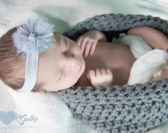 Crochet Baby Cocoon, Newborn Baby Cocoon, Grey Baby Cocoon, Newborn Photo Prop