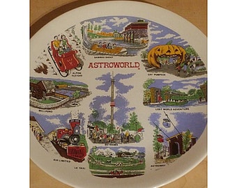 VINTAGE 1968 ASTROWORLD COMMEMORATIVE Plate. Homer Laughlin
