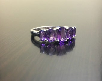 14k white gold amethyst engagement ring 14k gold amethyst wedding ring 14k gold five - Amethyst Wedding Rings 14k white gold amethyst engagement ring 14k gold amethyst wedding ring 14k gold five - Amethyst Wedding Rings