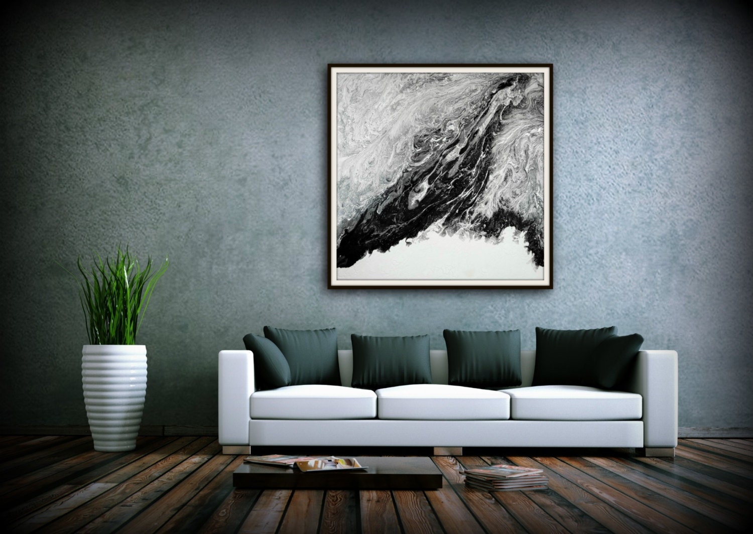 Extra Large Abstract Painting Print Abstract Canvas Print, Black and