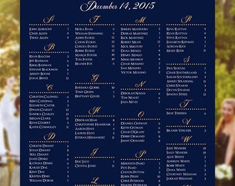Wedding Seating Chart - RUSH SERVICE - Gold Polka Dots Confetti Sprinkle Navy Wedding Seating Chart Poster - Digital Printable File HBC104