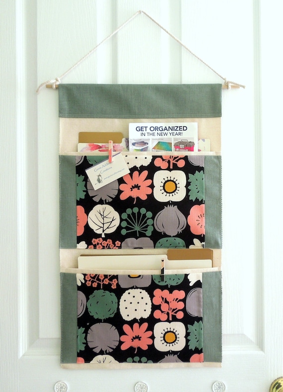SALE Wall or Door Hanging Fabric Organizer in a Two Pocket