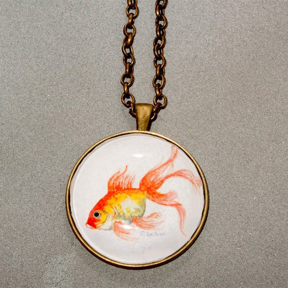 Goldfish pendant necklace fashion jewelry original