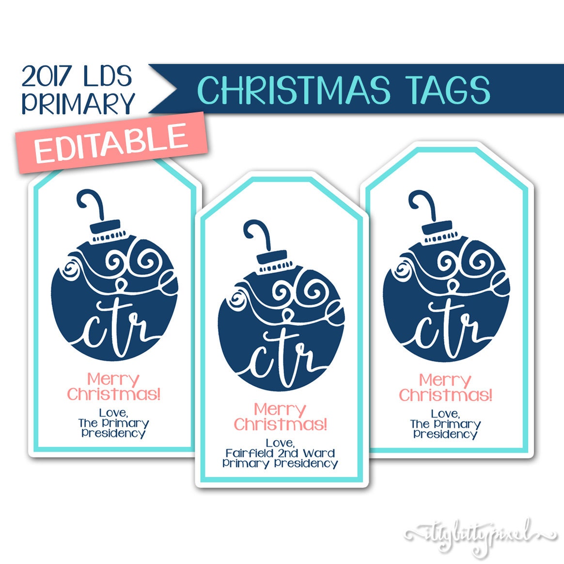 christmas tags lds primary 2017 theme editable printable ctr
