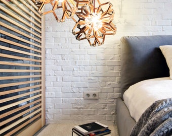 Adjustable Pendant Light Lighting Wooden Geometric Lamp Wood Adjustable Chandelier Home decorative lighting Unique Transformable Design Lamp
