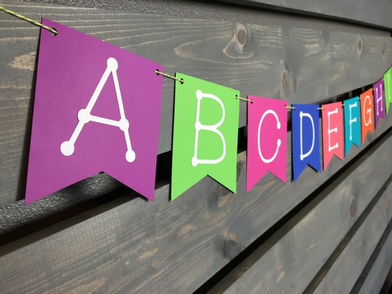 Bright Alphabet Banner ABC Banner Bright Colors