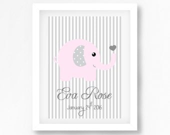 Nursery Name Print, Baby Name Print, Baby Girl Name Sign, Personalised Baby Gift, Nursery Wall Art, Baby Girl Decor, Nursery Animal Print